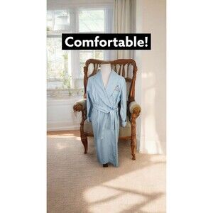 Disney Store Authentic Bathrobe Flannel Blue Eeyore Heavy Robe w Belt Size Large